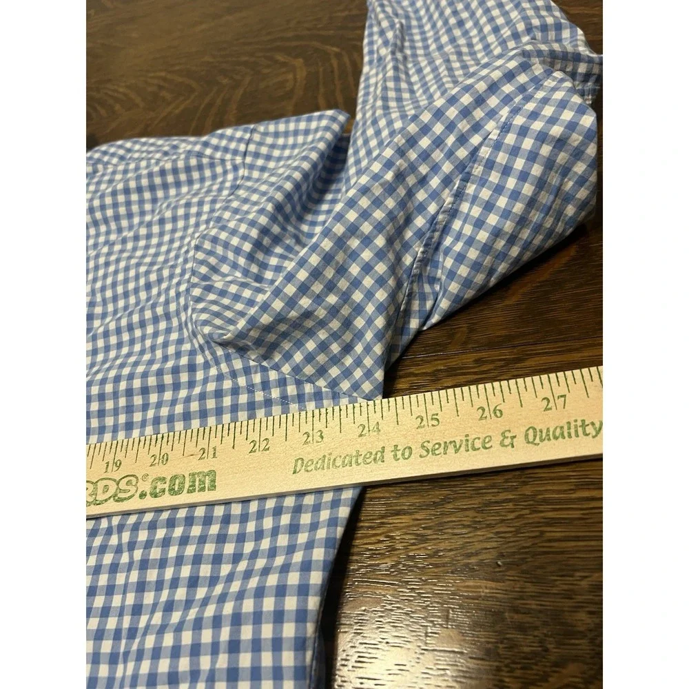 Ralph Lauren Polo Shirt Mens L Classic Fit Blue White Gingham Pink Pony